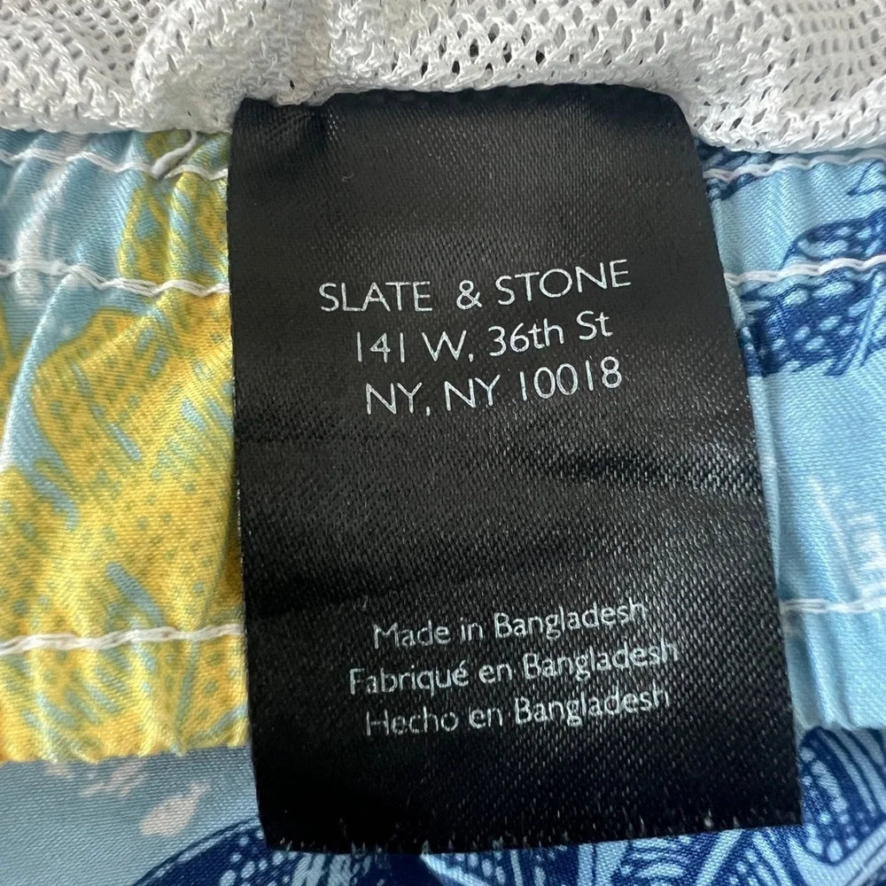 Slate & Stone Blue Tropical Novelty Print Swim‎ Trunks Size XL